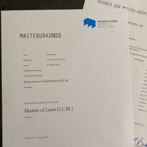 hochschule mainz urkunden