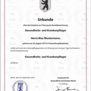 pflegefachperson urkunden