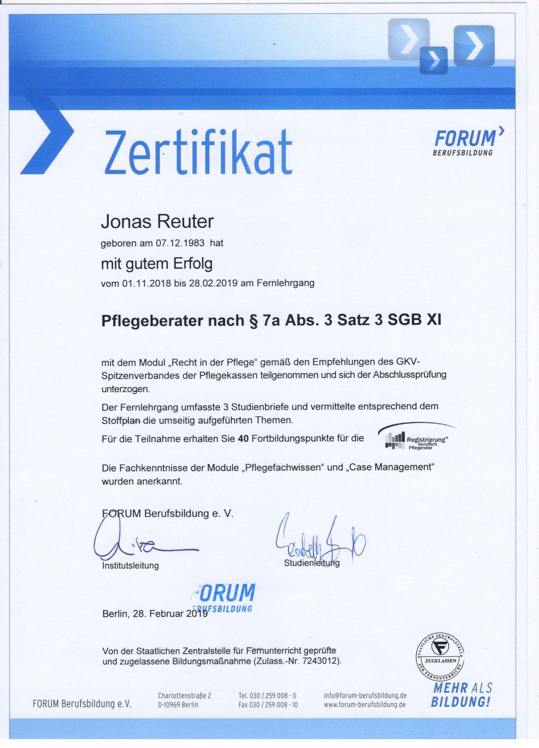 zertifikatpflegeberater Pflegeberater Zertifikat